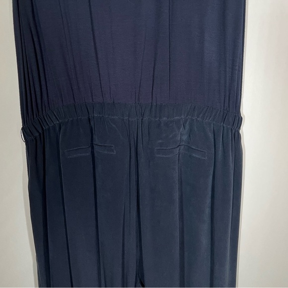 Splendid NWOT Alessandra silk blue jumpsuit sz XL sleeveless elastic waist - Picture 3 of 15